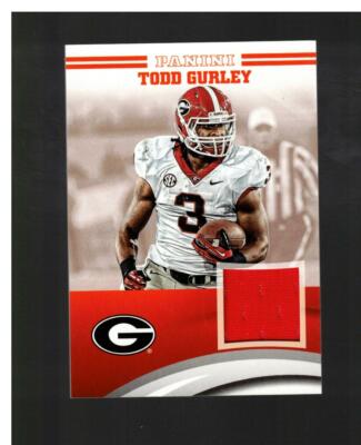 2015 PANINI GEORGIA BULLDOGS TODD GURLEY ROOKIE GAME-WORN JERSEY LA RAMS