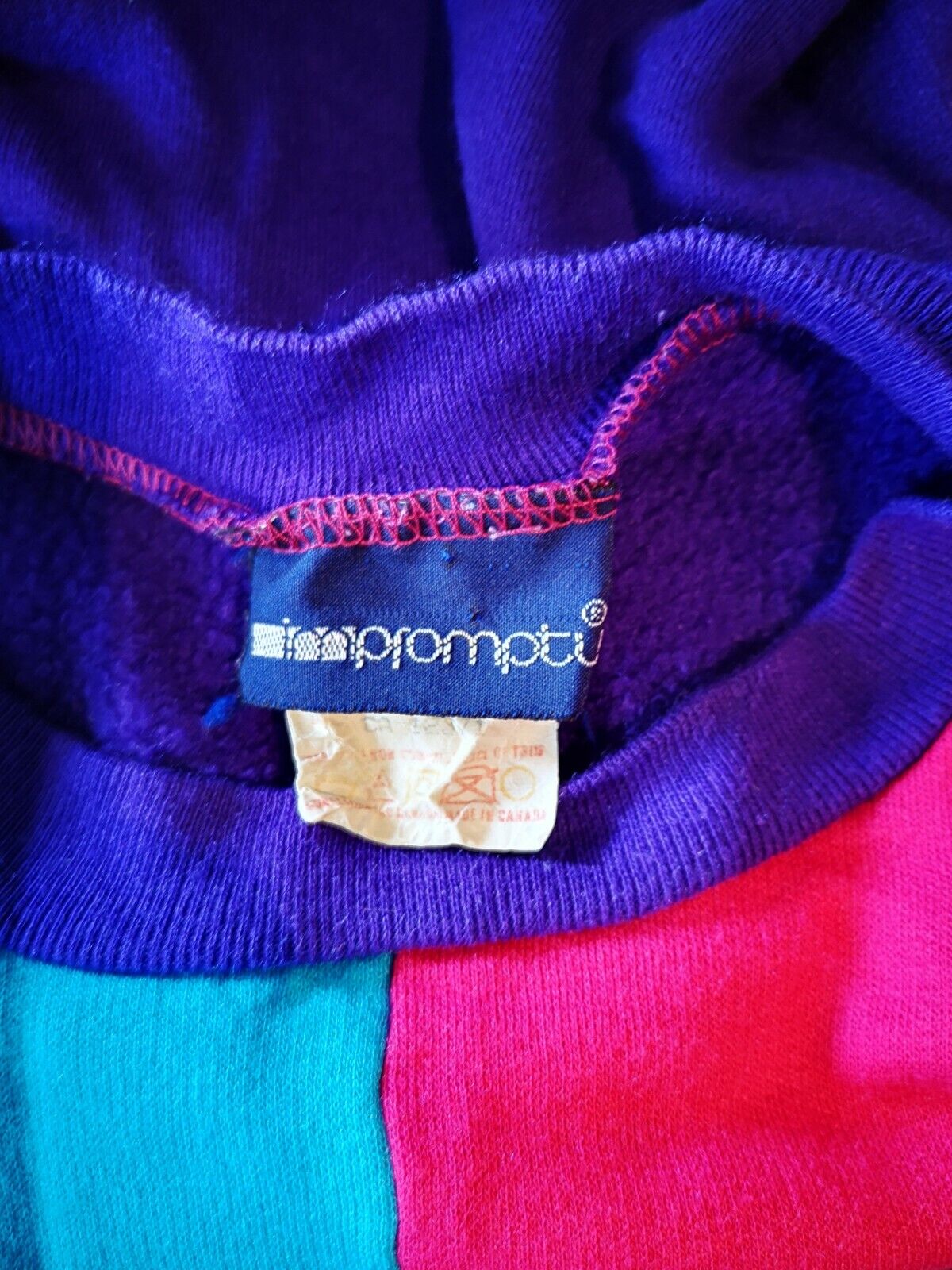Vintage Impromptu Color Block Sweater Small - image 5