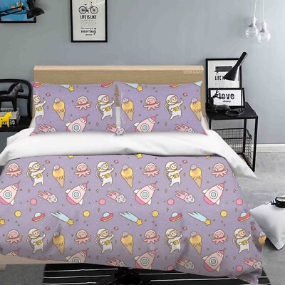 3D Space Elements Cartoon Pattern Quilt Cover Set Bedding Sets Pillowcases Queen
