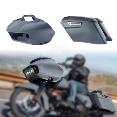 Inner Outer Fairings 4'' Stretched Hard Saddlebags For Harley Road Glide 14-23 22