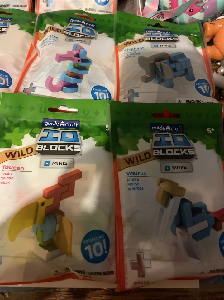 NEW COMPLETE SET OF 10 GUIDECRAFT IO BLOCKS MINIS WILD BUILDING SET - Image 3 of 4