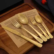 5Pcs Cutlery Set Stainless Steel Tableware Dinnerware Set  Silverware Flatware