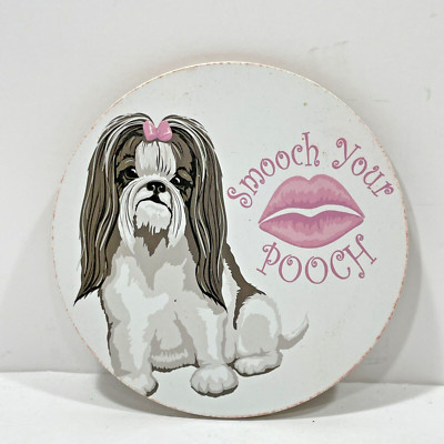 Shih-tzu Drink Coasters Corked Back Set Of 4 New In Package Smooch Your Pooch