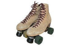 VTG Tan Suede Roller Skates Riedell 130M 9 Road Skates Street Roller Variflex