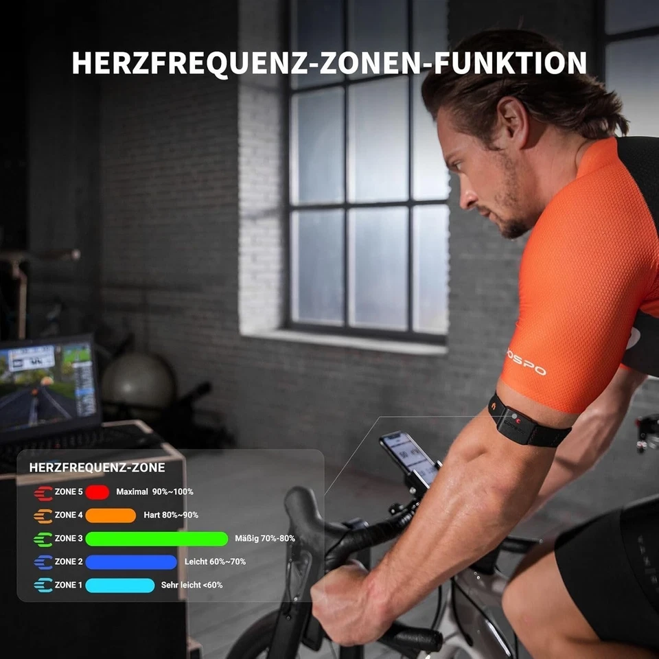 COOSPO HW9 Herzfrequenzmesser/Bluetooth ANT+ & Sensor LED & Smart HRM Pulsuhren - Bild 2 von 4