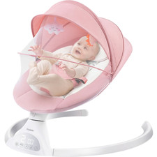 Yadala Bluetooth Baby Swing: Electric Rocker with Music, 5 Gears, Pink
