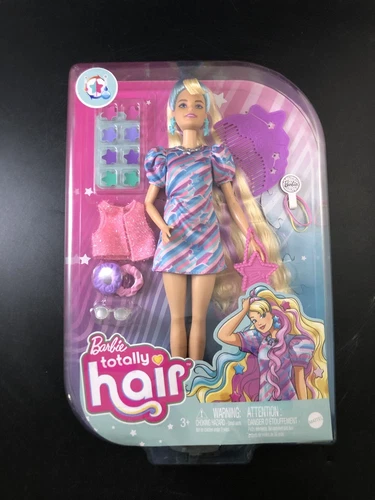 Barbie Totally Hair Star-Themed Doll 8.5" Fantasy Hair HCM88 Ve9