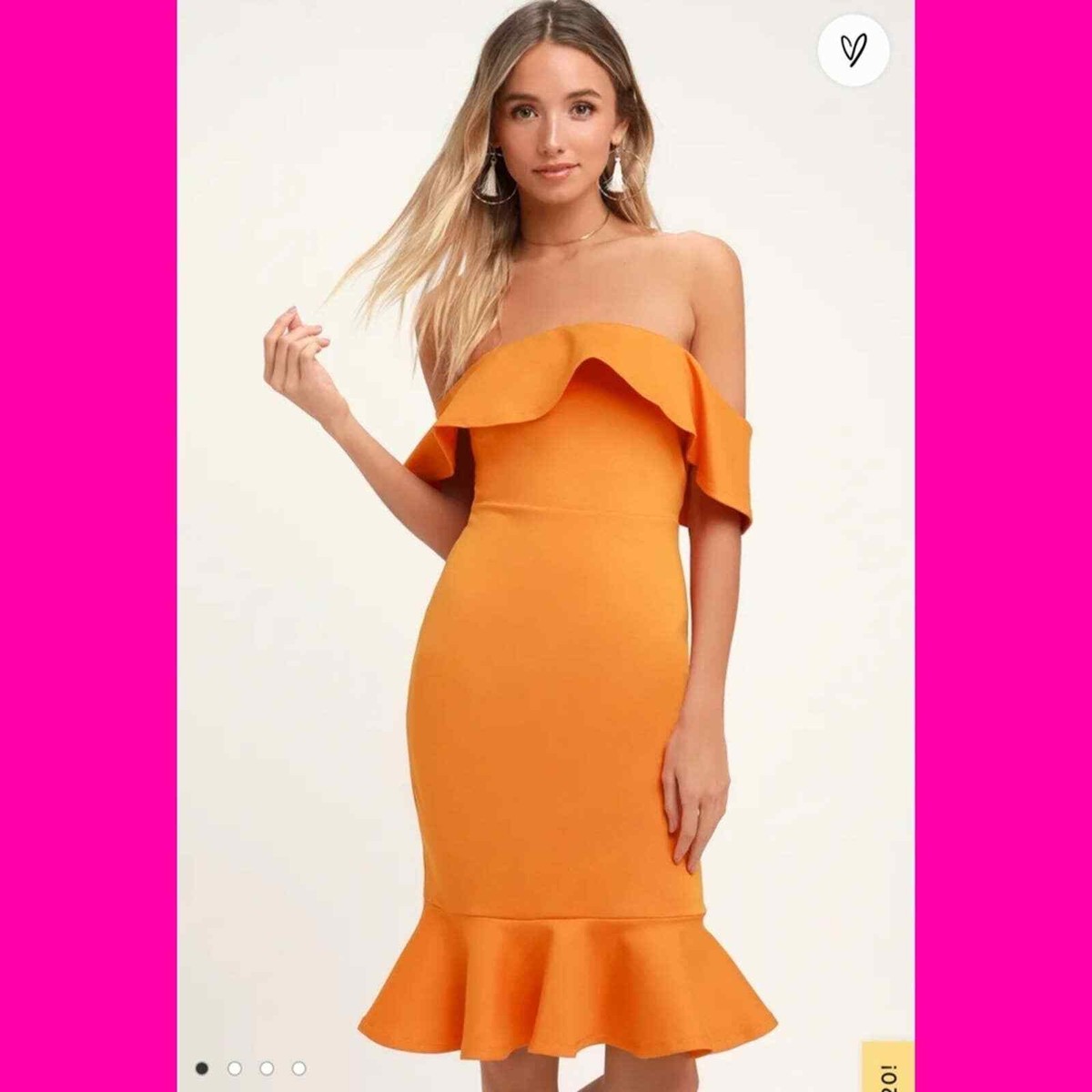 open lace back dress Burnt Orange One Shoulder Asymmetrical Hem Bodycon Midi Dress D10415D-A main image 1