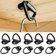 10Pcs Heavy Duty Fixing Point Anchor Lashing Eye Tie Down Loop Black V-Ring Hook