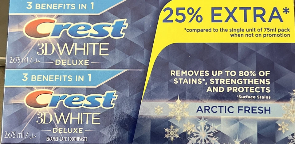 Crest 3D White Advanced Glamorous White Zahnpasta, 75 ml (2er Pack) EXP 10/23