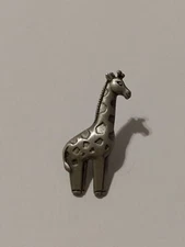 JJ Pewter Gray Giraffe Figure Small Tack Lapel Pin