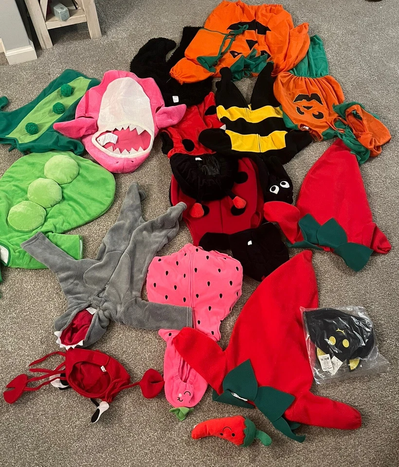 Halloween Costume Lot Infant Baby Toddler ladybug pea bunting, chili pepper - Image 3 of 4