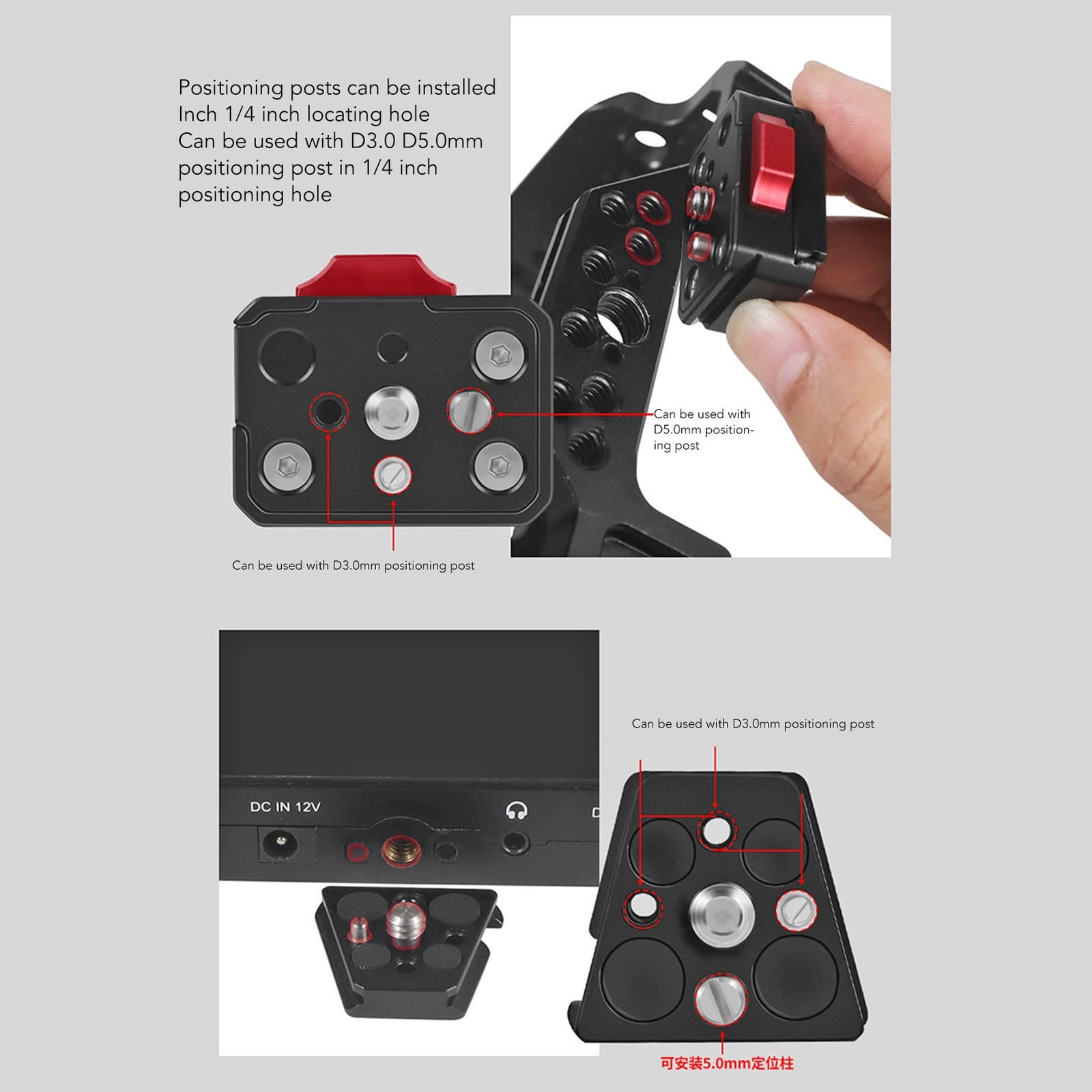 Camera V Lock Quick Release Plate Tripod Mini V Lock Assembly Kit Sturdy Alum...
