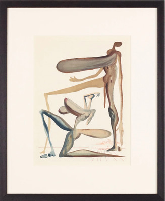 Salvador DALI ''Lavishness (Purgatory 22)'' Divine Comedy Woodblock Print COA