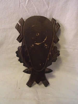 Trophy Plaque Black Forest Carved Wood Vintage German #W/U42