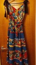 Alice +Olivia Gayla Midi Dress Size UK 6 Blue Cotton Floral Tiered Boho Summer
