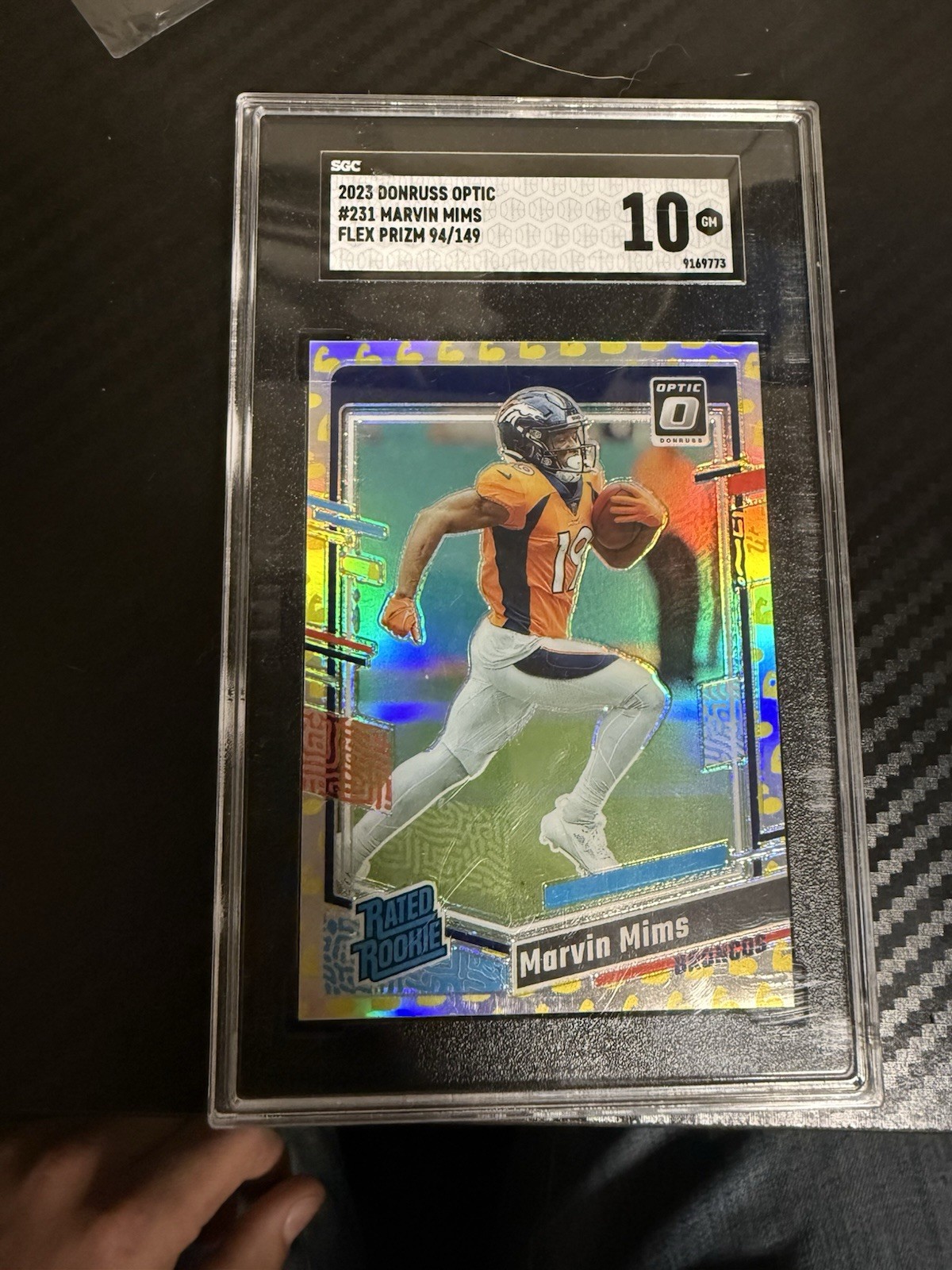 2023 Panini Donruss Optic - Rated Rookie Marvin Mims #231 Flex Prizm /149 (RC)