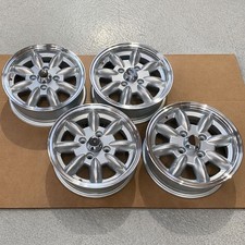 MG Midget/AH Sprite Silver Minilight Alloy Wheels + logos