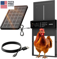 Okkobi Automatic Chicken Coop Door Solar Powered - LCD Display - Chicken Coop
