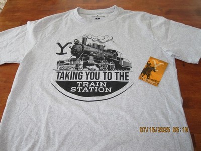 NWT Yellowstone Show  Locomotive Taking You To The Train Station T Shirt SZ MED