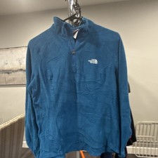 The North Face Blue Fleece 1/4 Zip Mock Neck Sweatshirt Women's L/G Long Sleeve