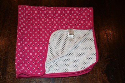 Child of Mine Pink Flowers White Polka Dot Cotton Baby Blanket Carters Floral