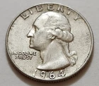 1964 Washington Quarter • NMM 90% Silver • Strong Detail    X95