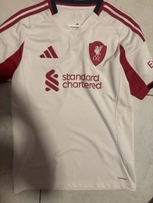 adidas Liverpool FC Standard Chartered Soccer Jersey White/Red Men's Size M