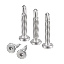 100pack #10 x 1-1/4" Stainless Steel Flat Head Hex Socket Self Drilling Screw
