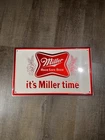 Vintage Miller High Life Beer “It’s Miller Time”Metal Sign 1982