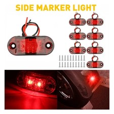 10x Oval Red 2.5" LED Side Marker Lights Clearance Light Truck Trailer RV 12V