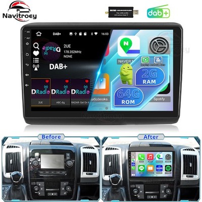 DAB+ Android 15 Autoradio Carplay Für Peugeot Boxer 2 2014 2022 GPS Navi 2+64GB