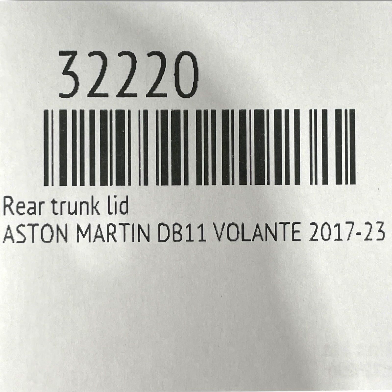Aston Martin DB11 Volante 2017-2023 OEM Rear Trunk Lid Tailgate KY53-L40626-AC