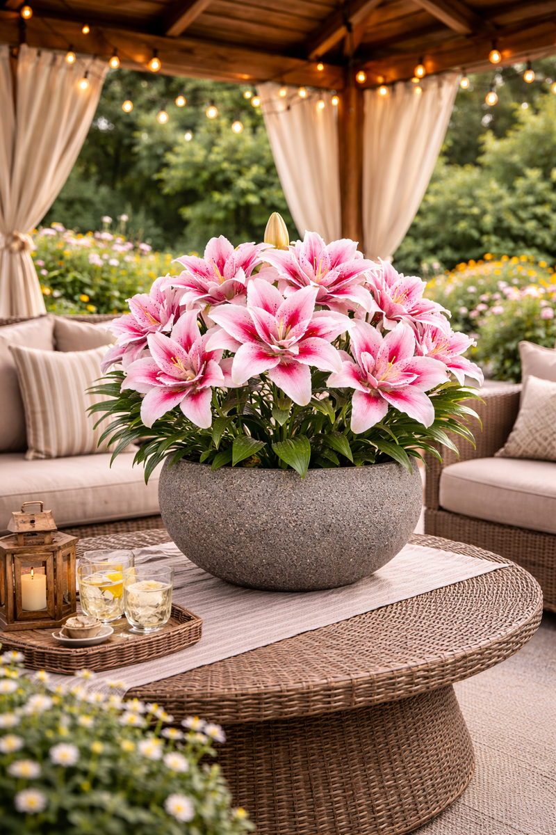 Azra Roselily Bulbs for Planting – Double Pink Pollen-Free