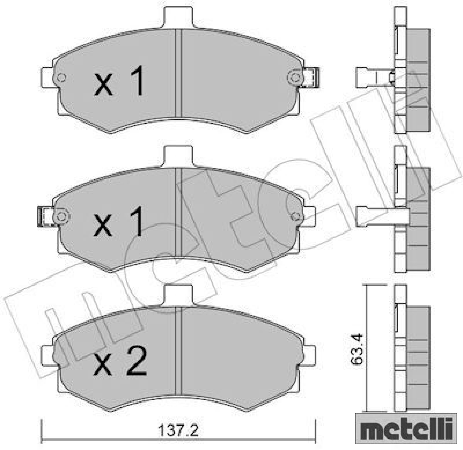 metelli 22-0504-0 Bremsbelagsatz für Scheibenbremse Bremsbelagsatz