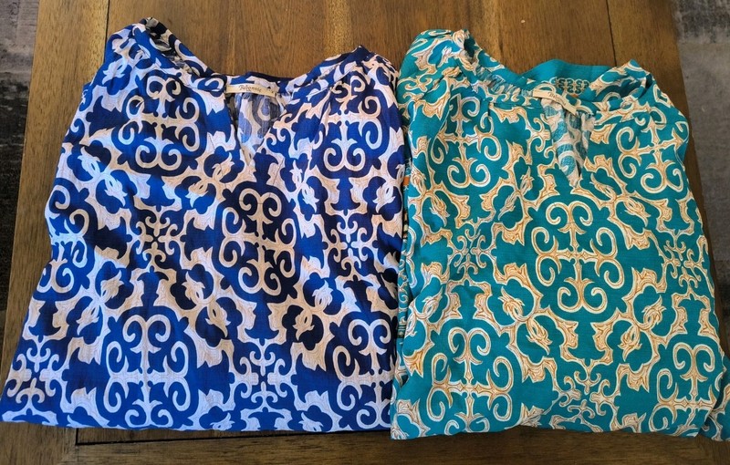 Plus Size Lot of 2 Blouses Women’s 2X XXL Summer Lightweight Shirts Bebonnie