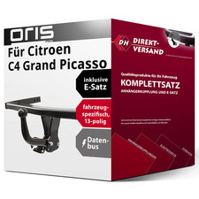 Für C4 Grand Picasso II DA / DE (Oris) Anhängerkupplung starr + E-Satz 13pol neu