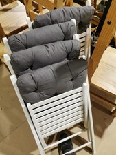 Ikea Terje Wooden Folding Chairs x4 White with cushions- Great Condition 