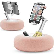 Adjustable Tablet Phone Pillow Stand Holder Detachable Snack Bowl Fits 4.7”-13”