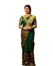 Women's Kanjivaram Soft Silk Saree With Blouse Piece