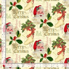 Christmas Fabric Memories Santa Claus Writing Cream Timeless Treasures YARD