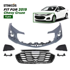 For 2019 Chevy Cruze Front Bumper Cover Fascia Grille Grill Assembly Kit