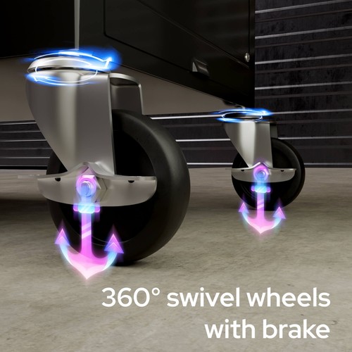 AREBOS carrello da officina carrello portautensili cassetta attrezzi 9 scomparti - Foto 4 di 12