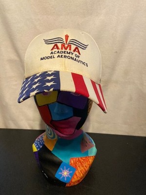 Vintage AMA Academy of Model Aeronautics Hat American Flag Stars Stripes Cap USA