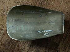 Antique 1932 Pocket Sized Brass Shoe Horn WA Weston Great Depression Laconia NH