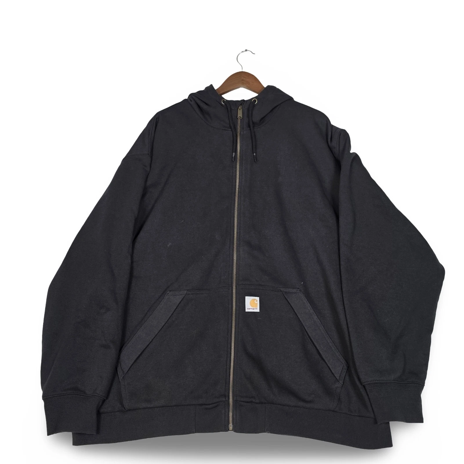 Carhartt Full Zip Hoodie Black Rain Defender Thermal Lined 104078 2XL Regular