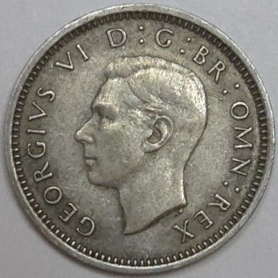 1940 Great Britain Silver Three Pence (Lot#1)