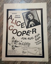 Alice Cooper Authentic Original 1981 Concert Poster Window Card 20 X 26
