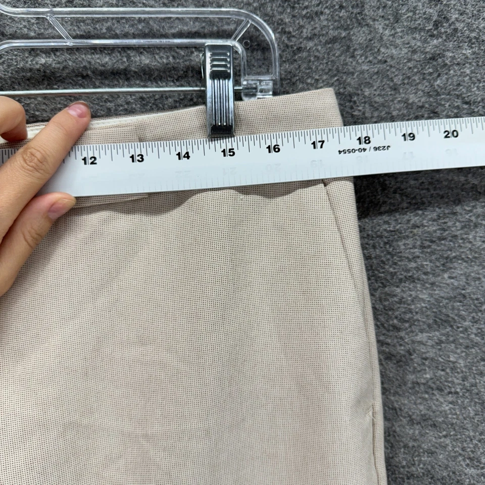 Express Dress Pants Women 10 Beigee Mid Rise Pleated Straight Editor Pockets - Image 3 of 4