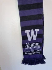 University Of Washington Huskies NCAA Striped Ruffneck Scarf Alumni Assoc S11